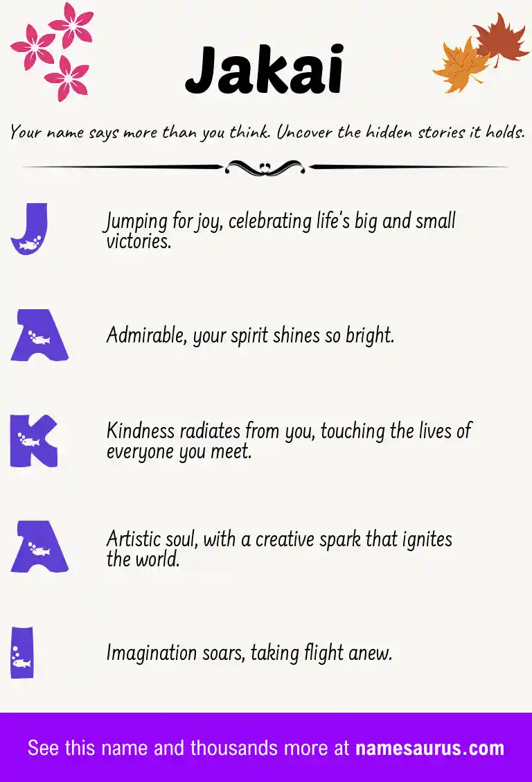 Acrostic poem about Jakai.