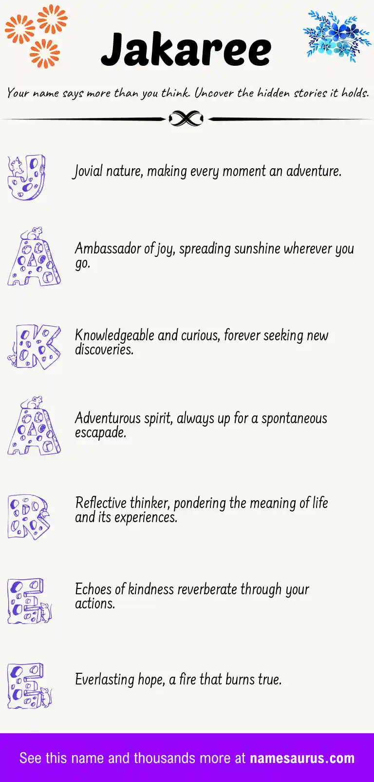Acrostic poem about Jakaree.