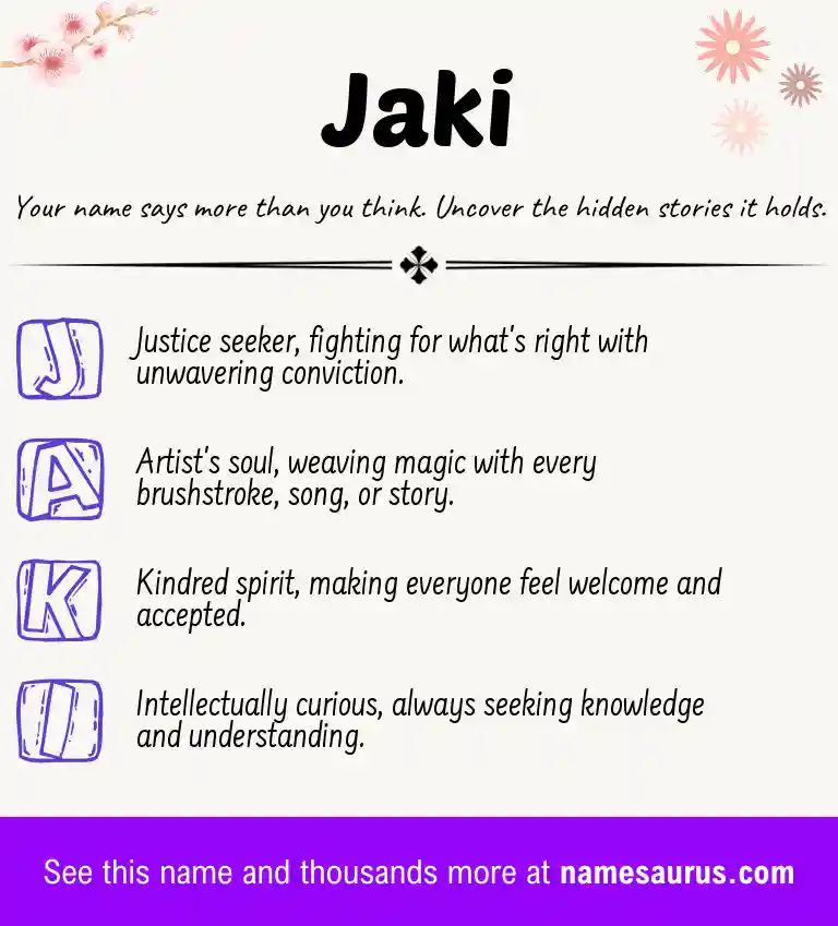 Acrostic poem about Jaki.