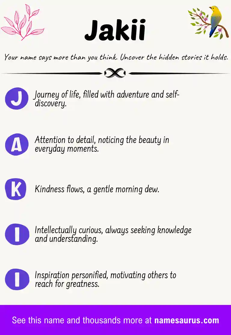Acrostic poem about Jakii.