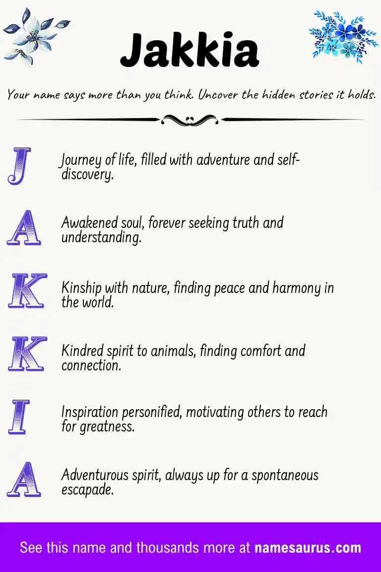 Acrostic poem about Jakkia.