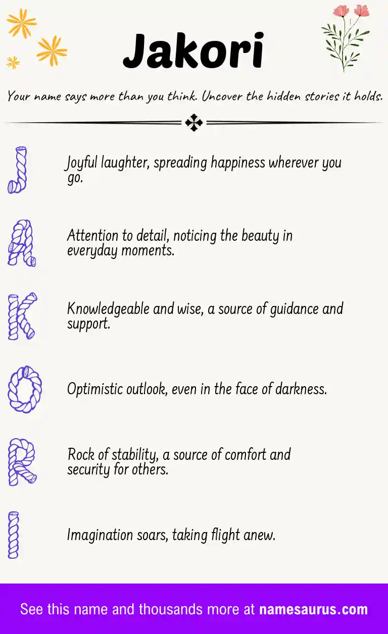 Acrostic poem about Jakori.