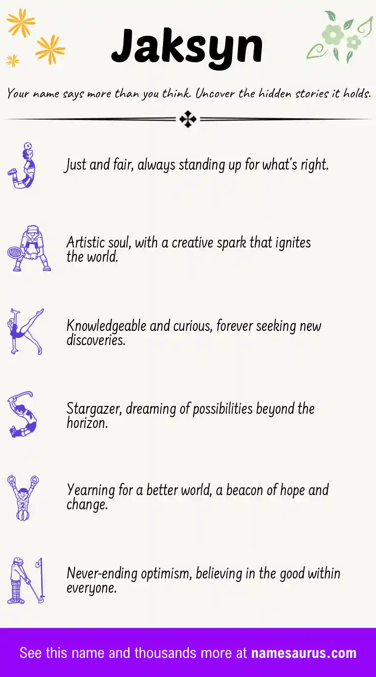 Acrostic poem about Jaksyn.