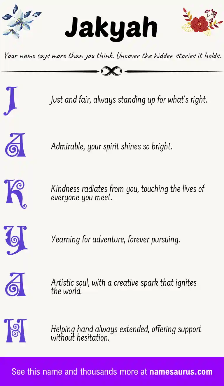Acrostic poem about Jakyah.
