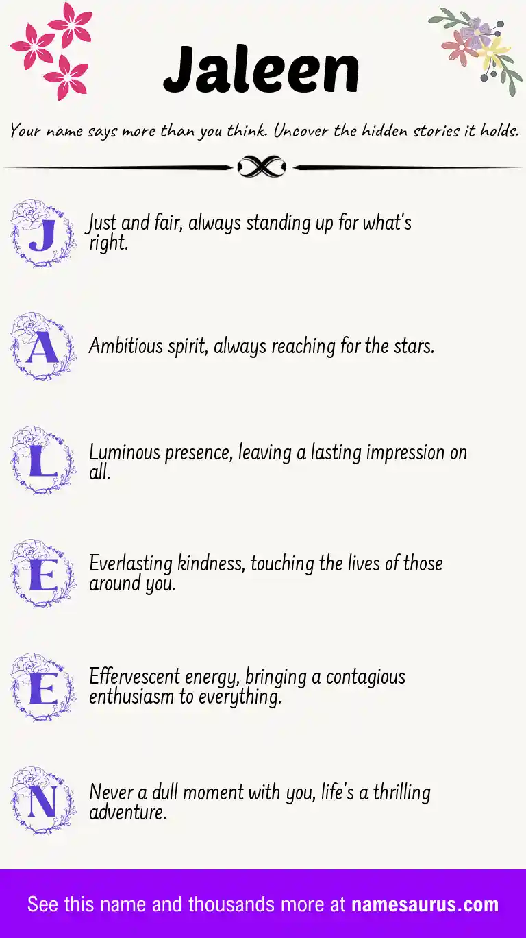 Acrostic poem about Jaleen.