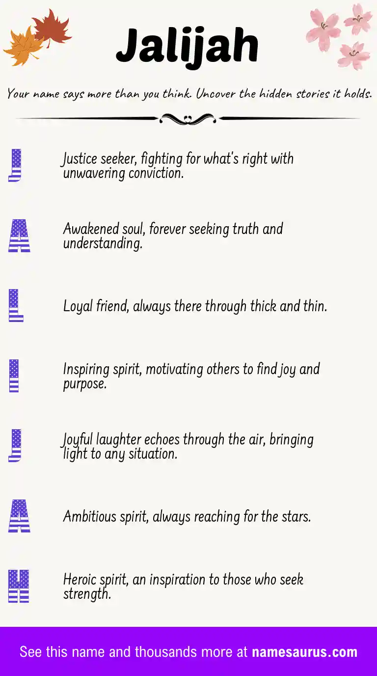 Acrostic poem about Jalijah.