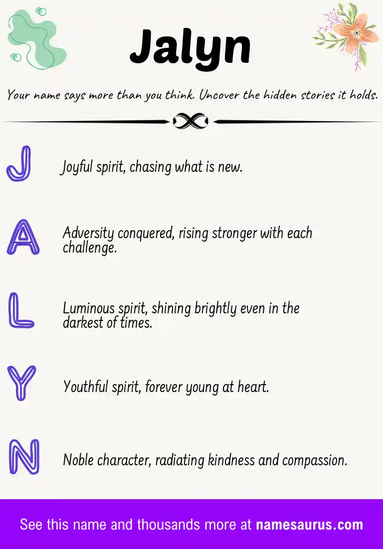 Acrostic poem about Jalyn.