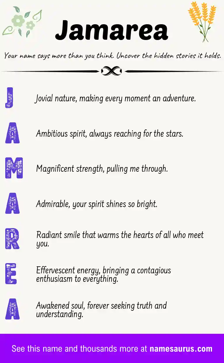 Acrostic poem about Jamarea.