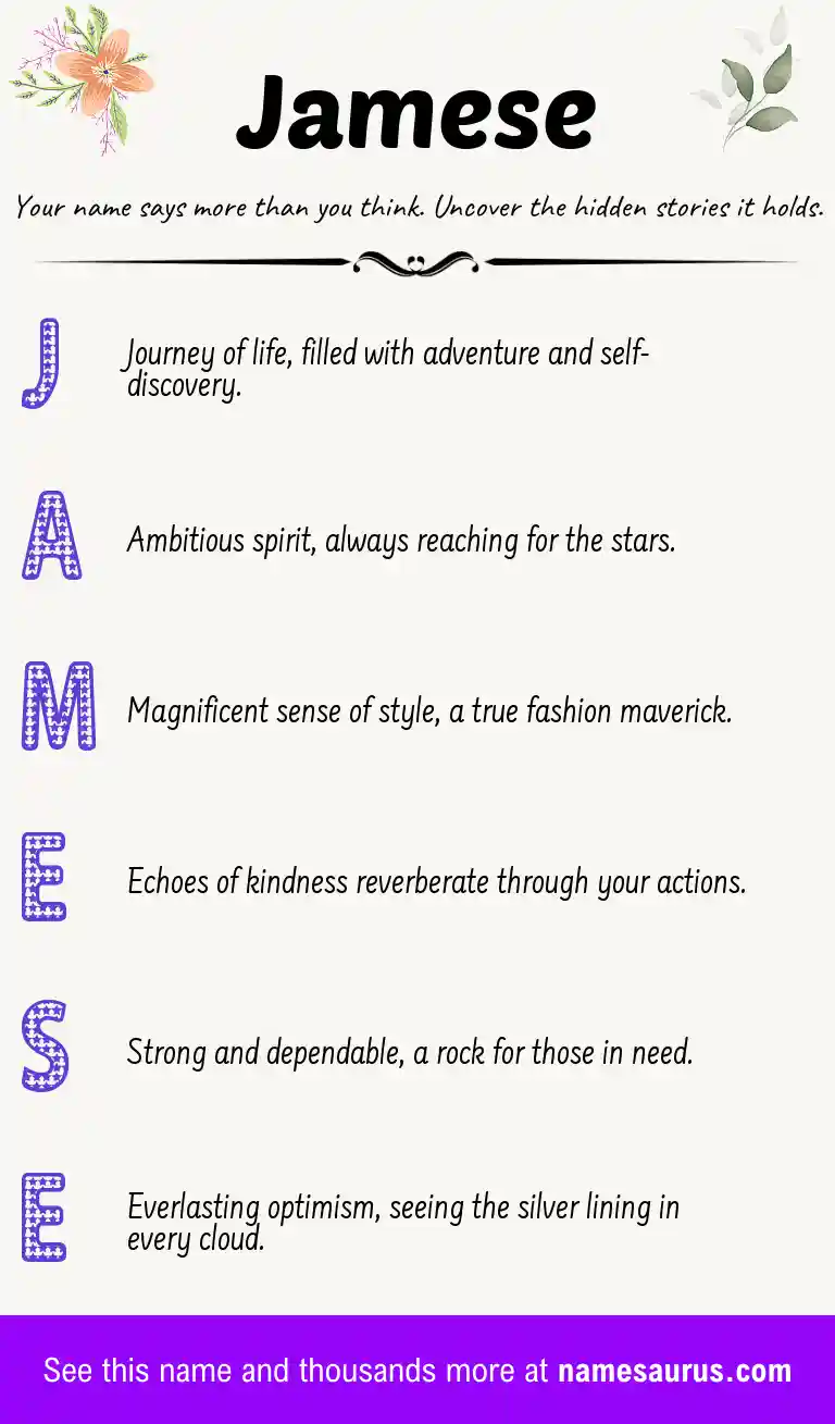 Acrostic poem about Jamese.