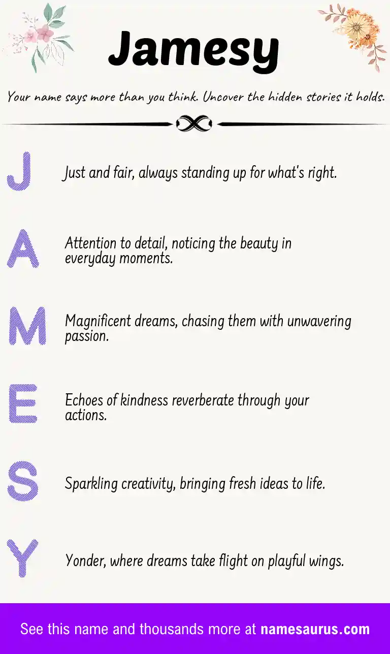 Acrostic poem about Jamesy.