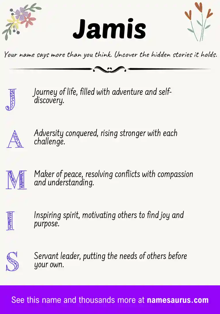 Acrostic poem about Jamis.