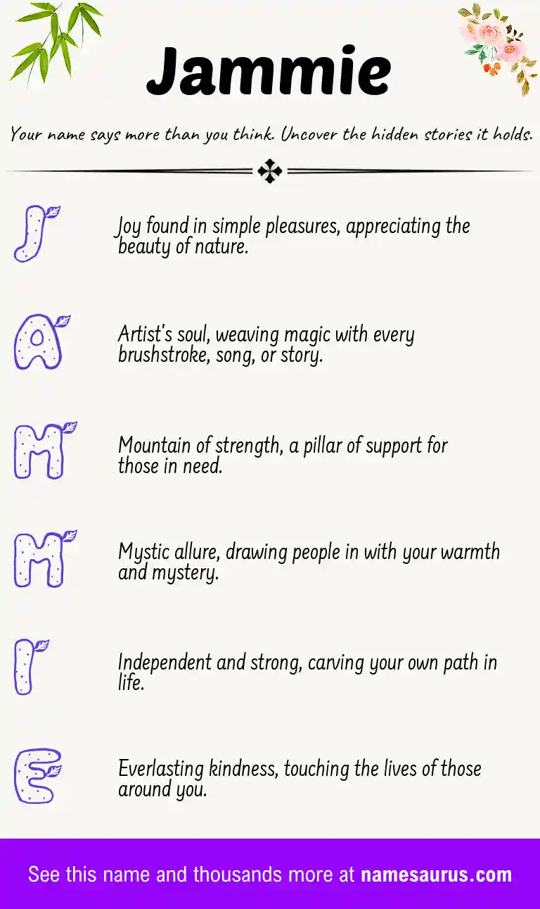 Acrostic poem about Jammie.