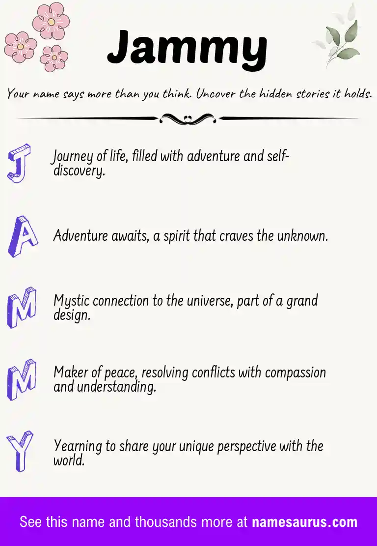 Acrostic poem about Jammy.