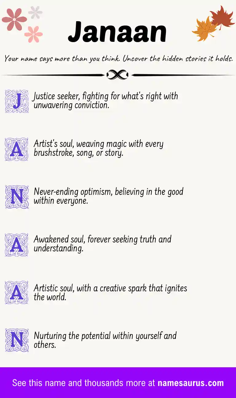 Acrostic poem about Janaan.