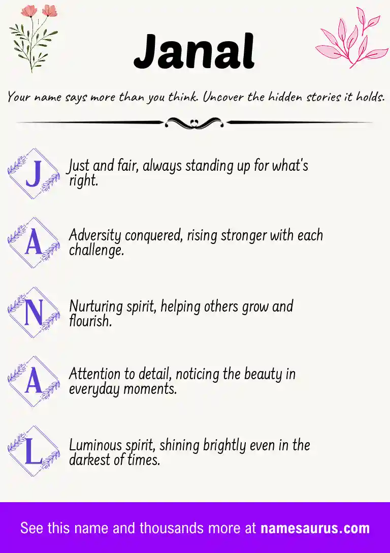 Acrostic poem about Janal.