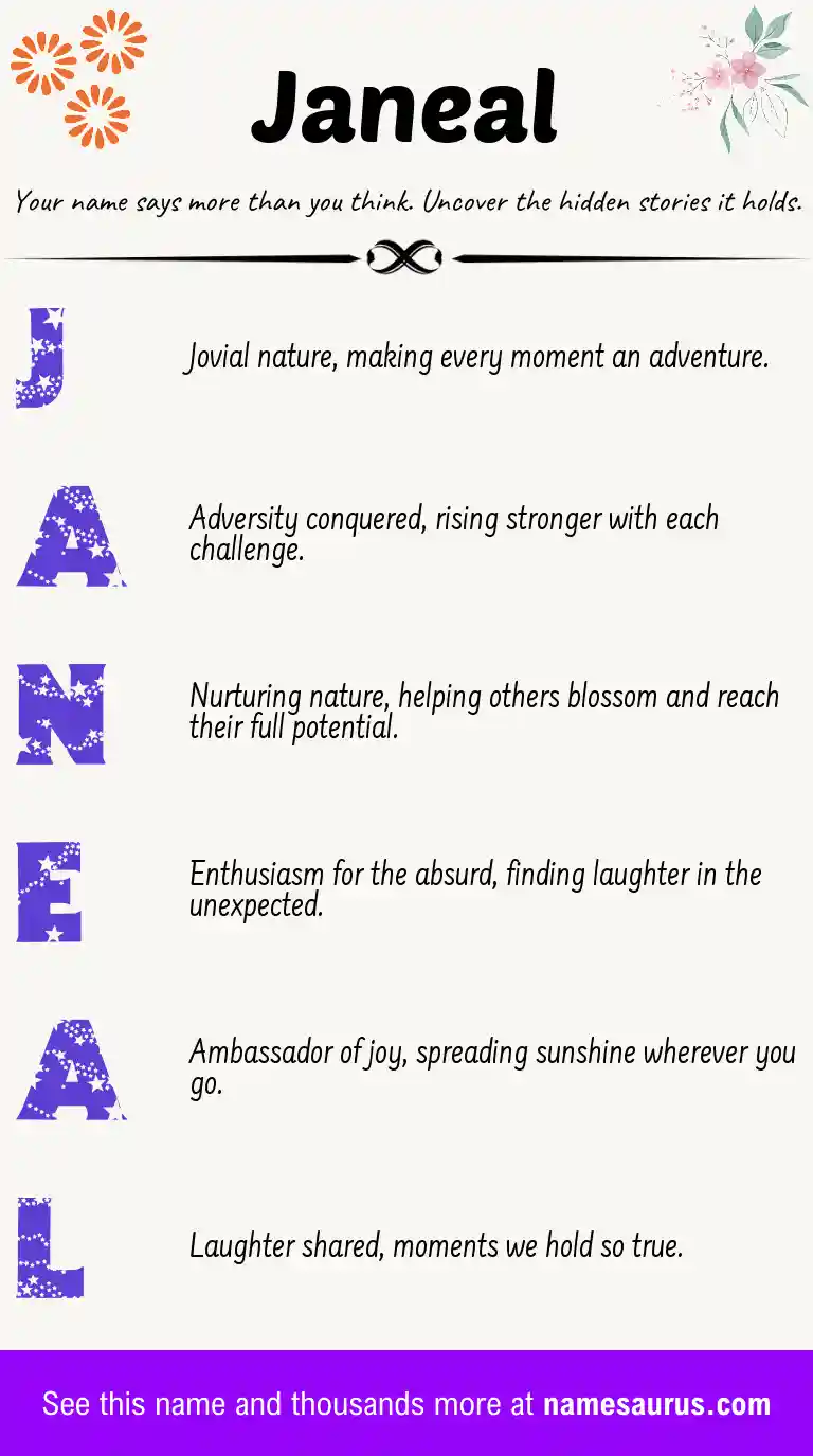 Acrostic poem about Janeal.
