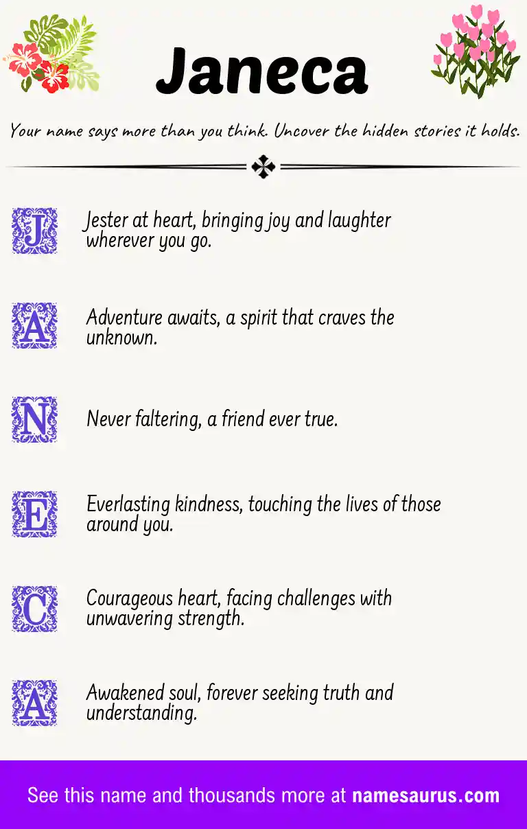 Acrostic poem about Janeca.