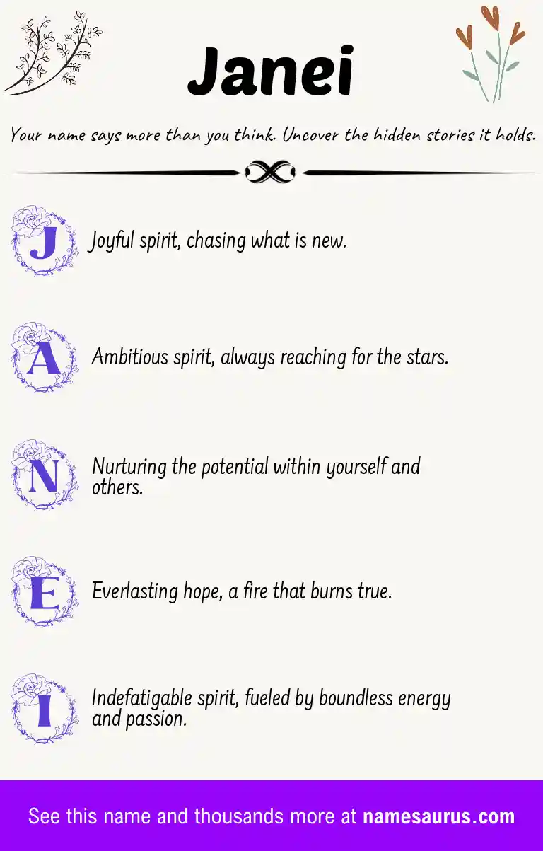 Acrostic poem about Janei.