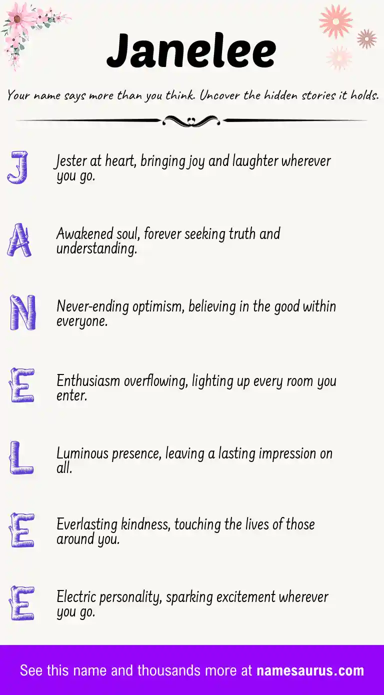 Acrostic poem about Janelee.
