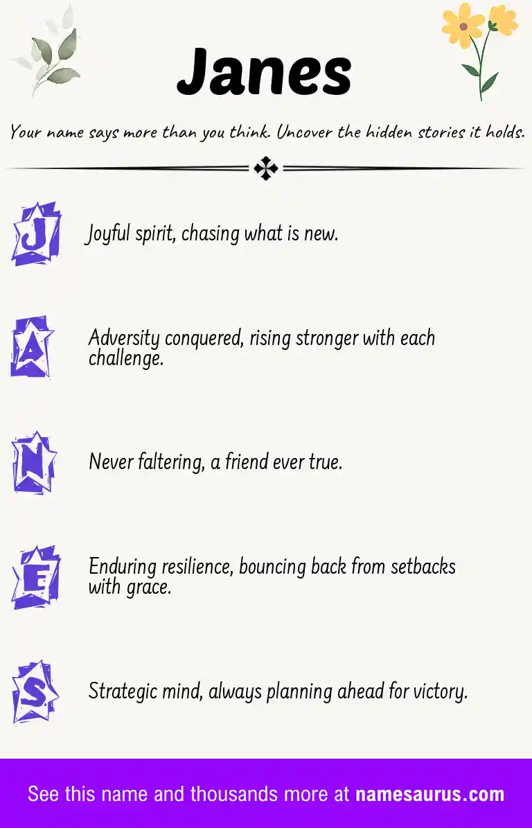 Acrostic poem about Janes.