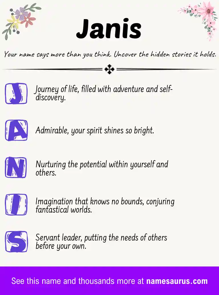 Acrostic poem about Janis.