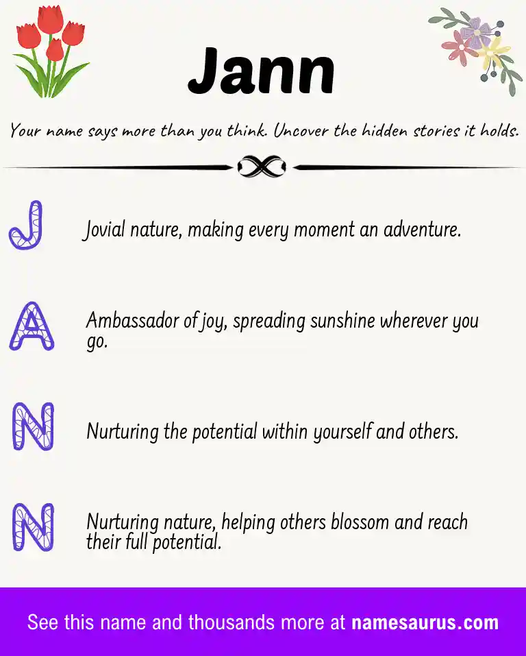Acrostic poem about Jann.