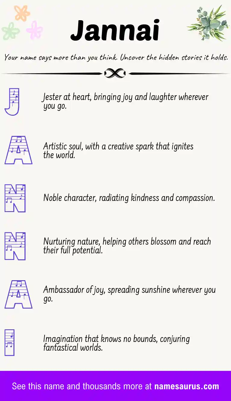 Acrostic poem about Jannai.