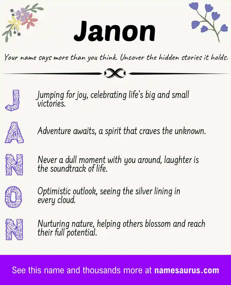 Acrostic poem about Janon.