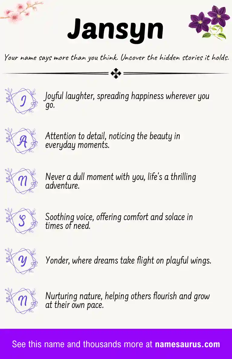 Acrostic poem about Jansyn.