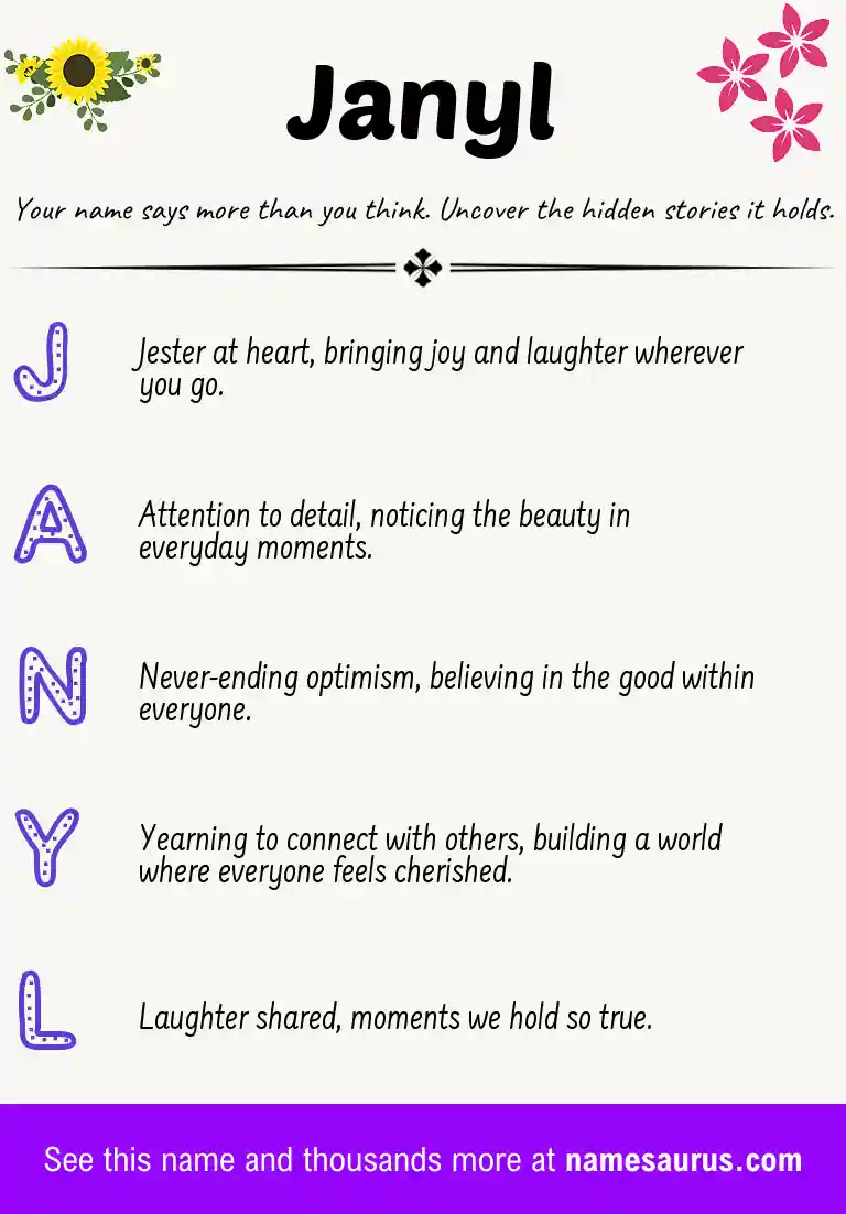 Acrostic poem about Janyl.