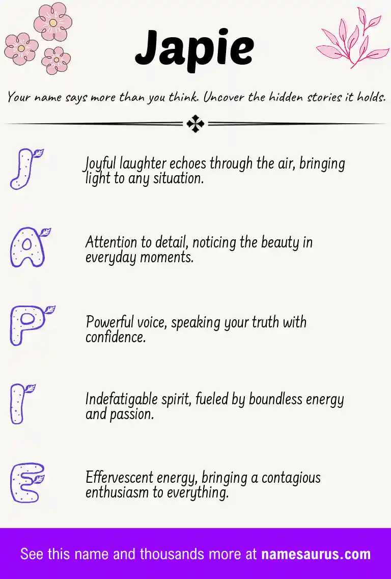Acrostic poem about Japie.