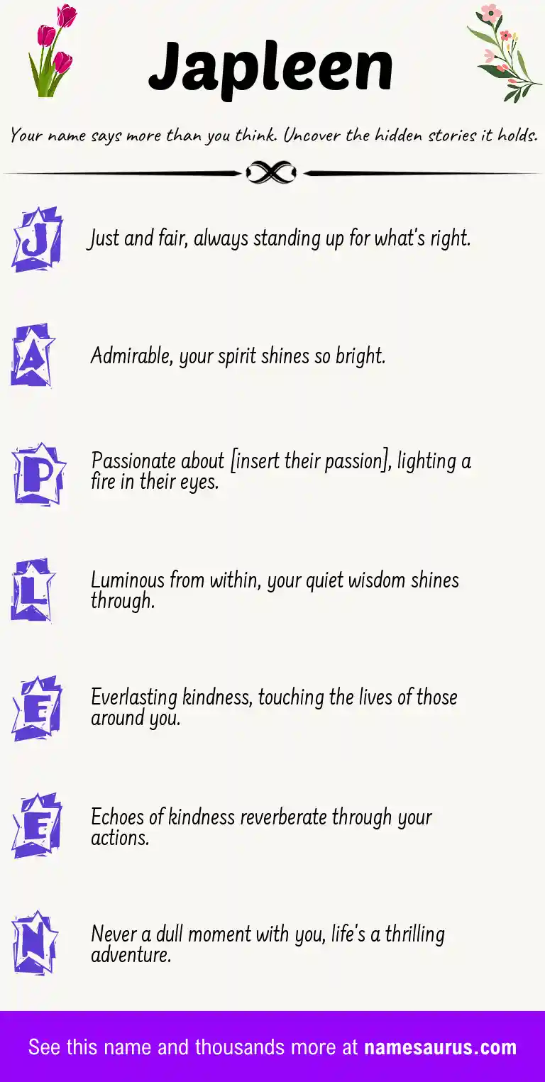 Acrostic poem about Japleen.