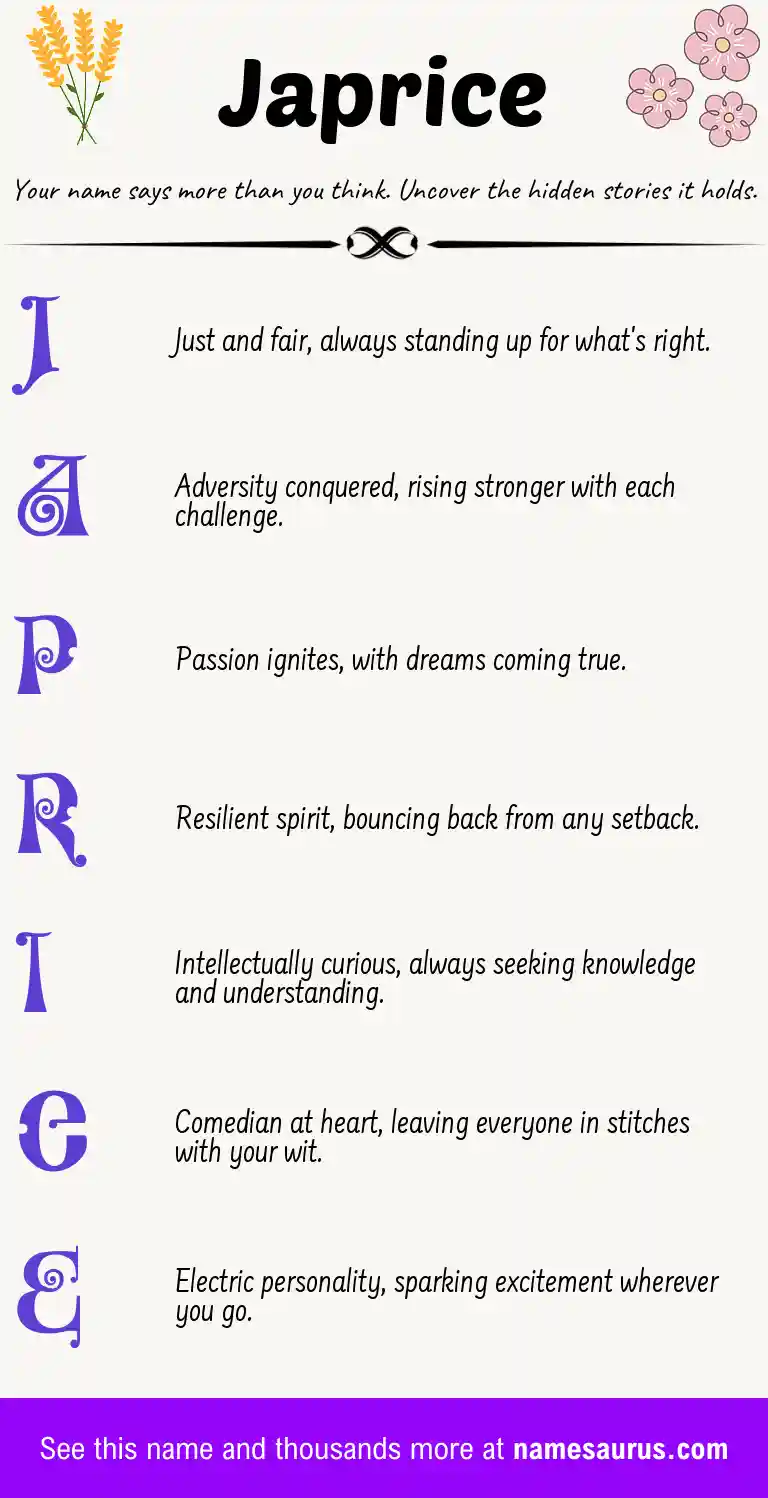 Acrostic poem about Japrice.