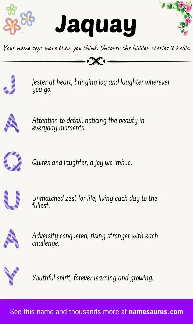 Acrostic poem about Jaquay.