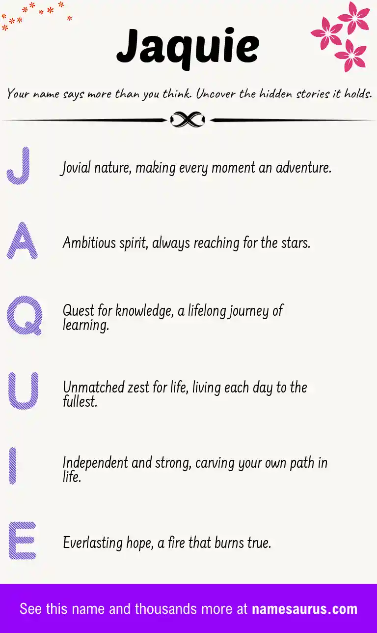 Acrostic poem about Jaquie.