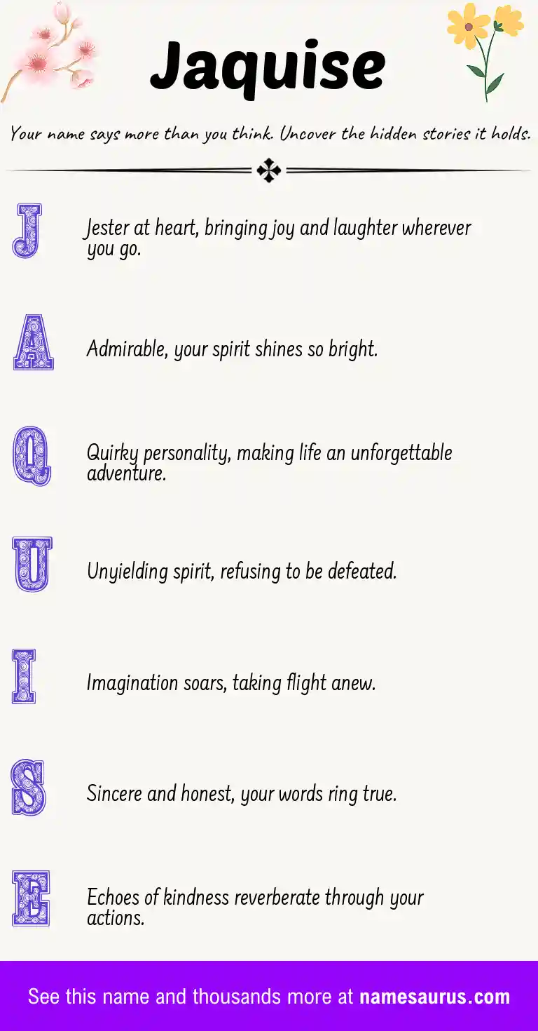 Acrostic poem about Jaquise.