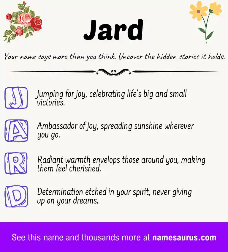 Acrostic poem about Jard.