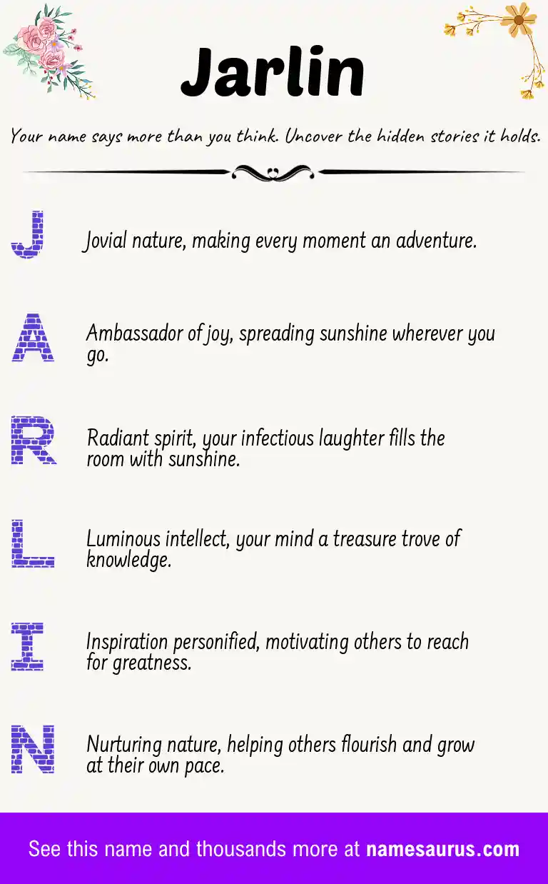 Acrostic poem about Jarlin.