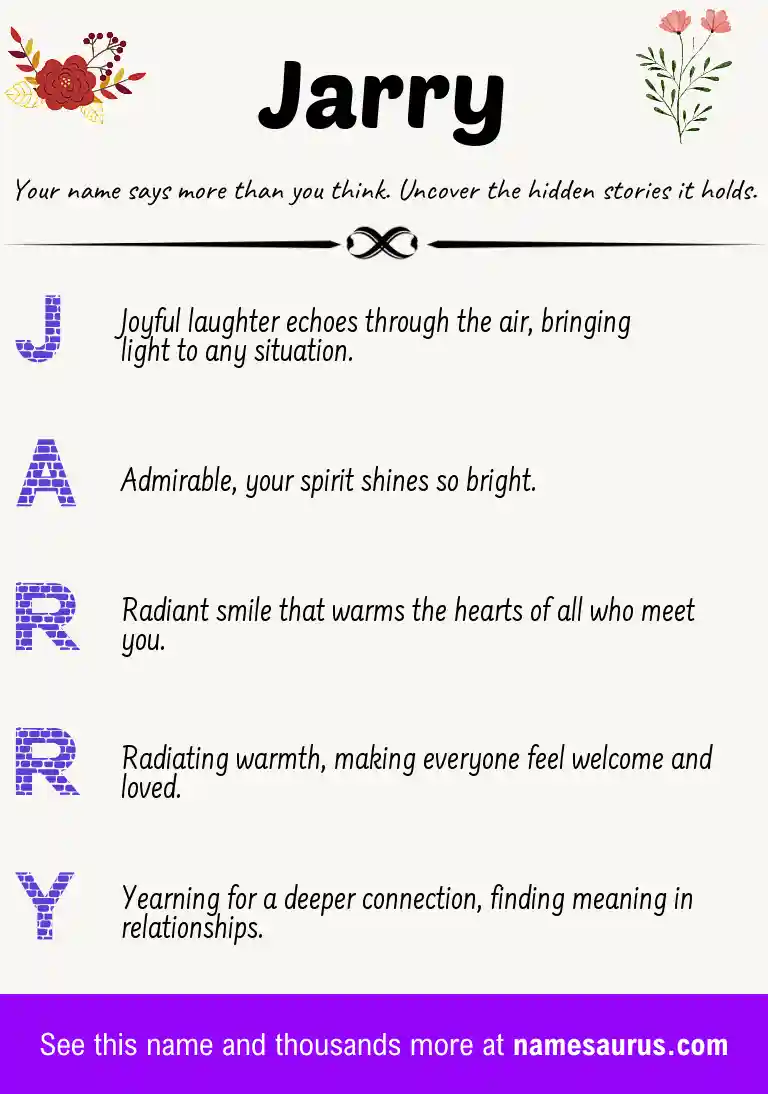 Acrostic poem about Jarry.