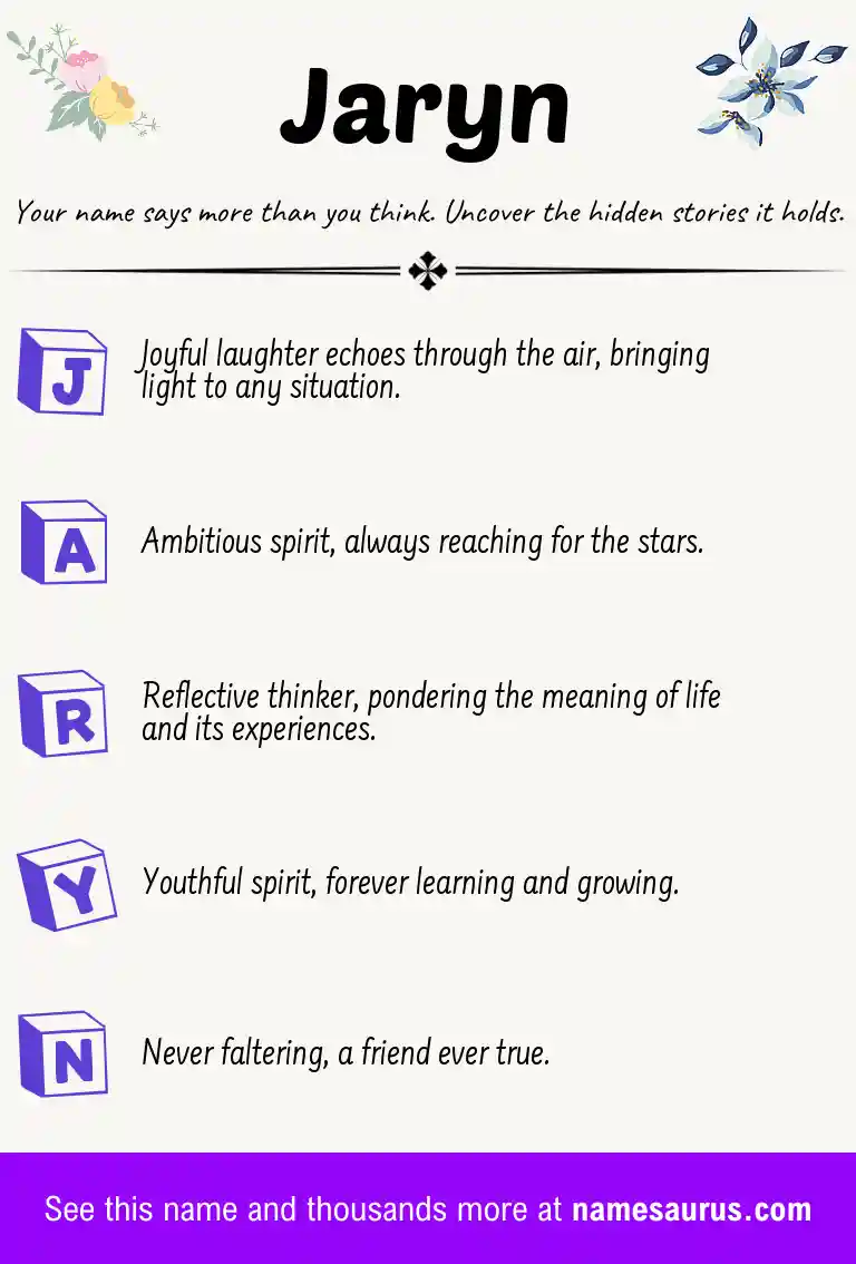 Acrostic poem about Jaryn.