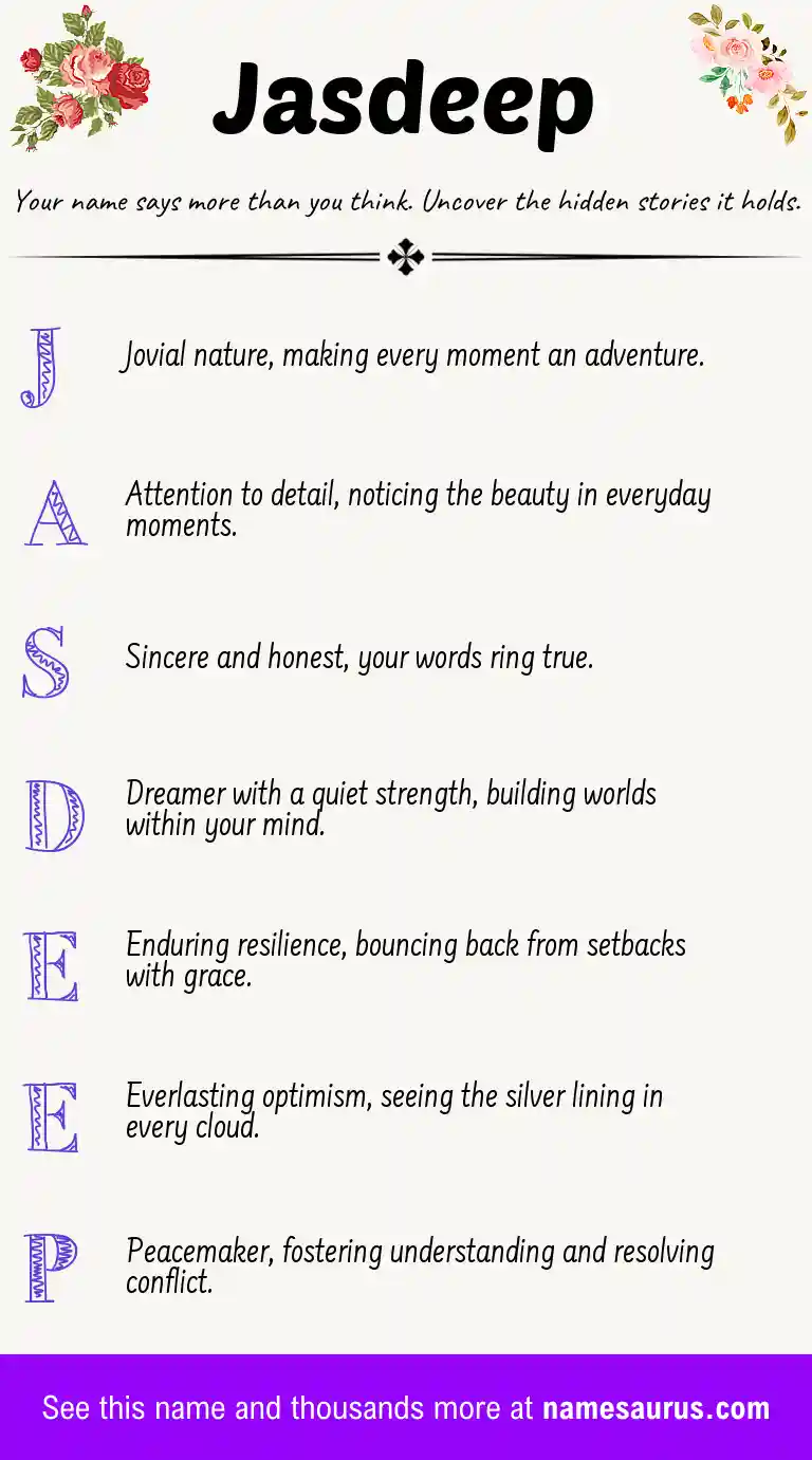 Acrostic poem about Jasdeep.