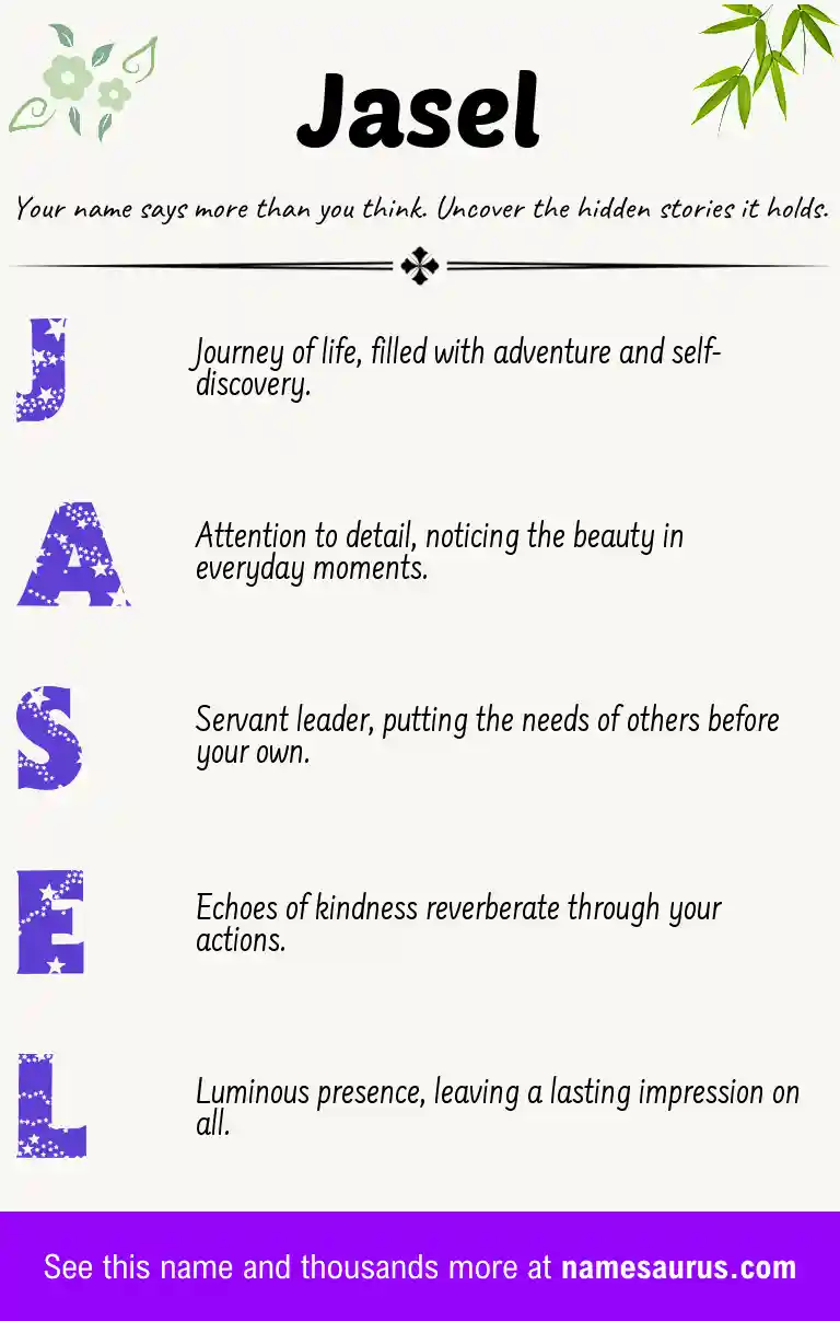 Acrostic poem about Jasel.