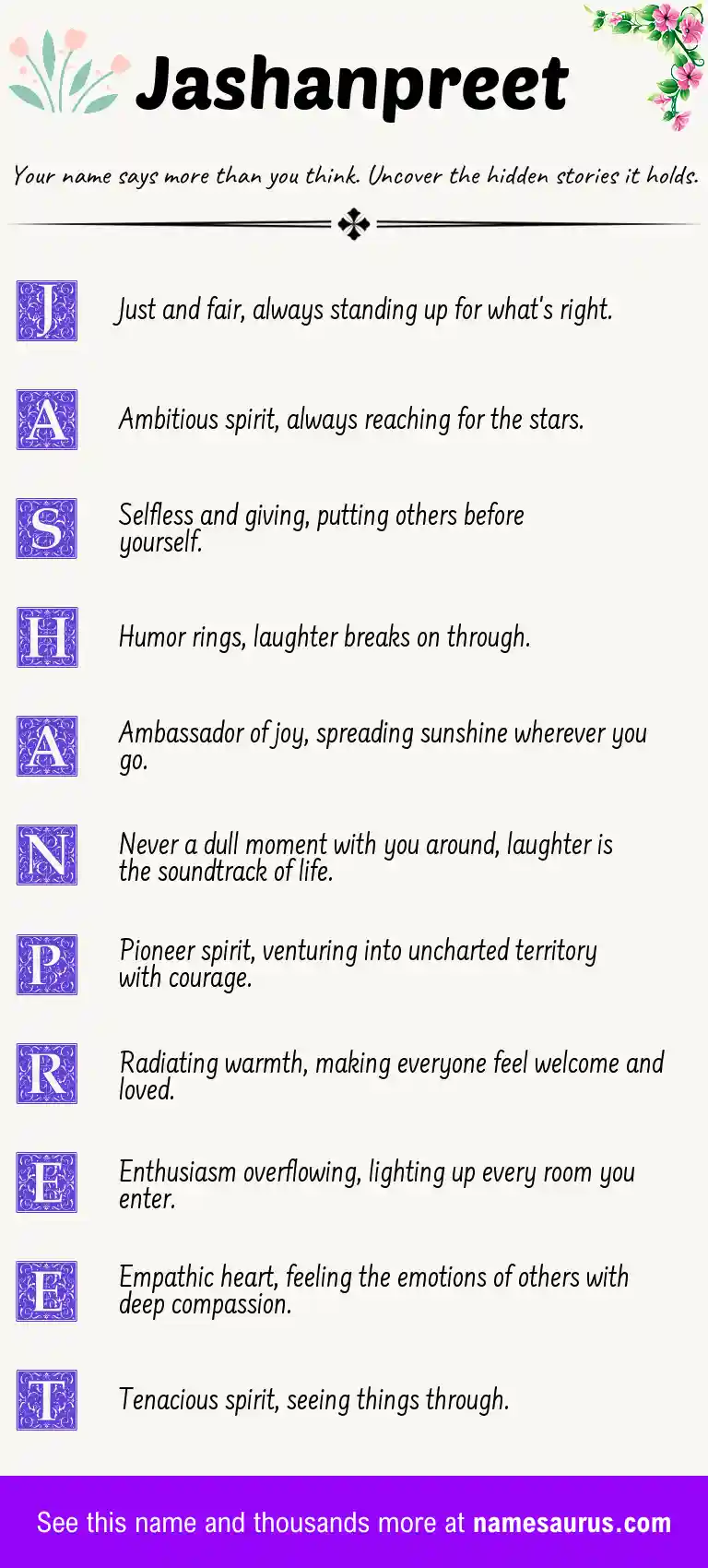 Acrostic poem about Jashanpreet.