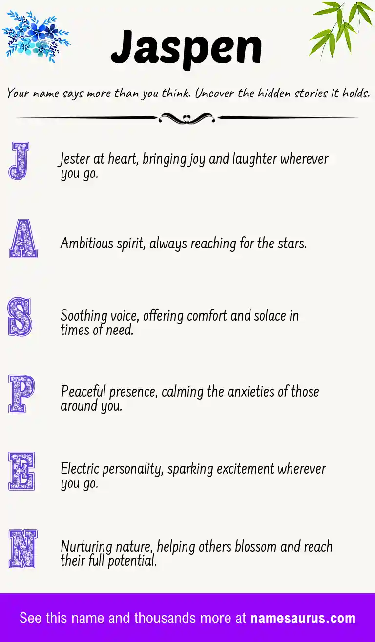 Acrostic poem about Jaspen.