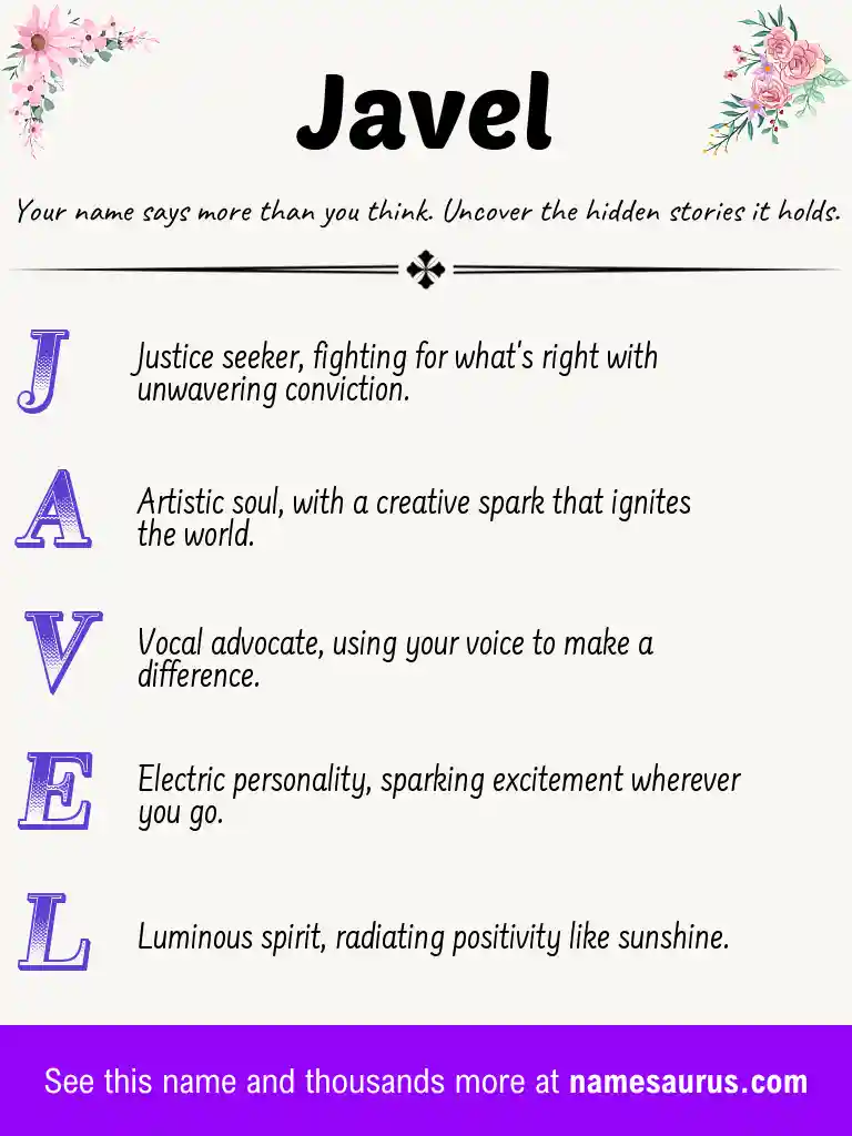 Acrostic poem about Javel.