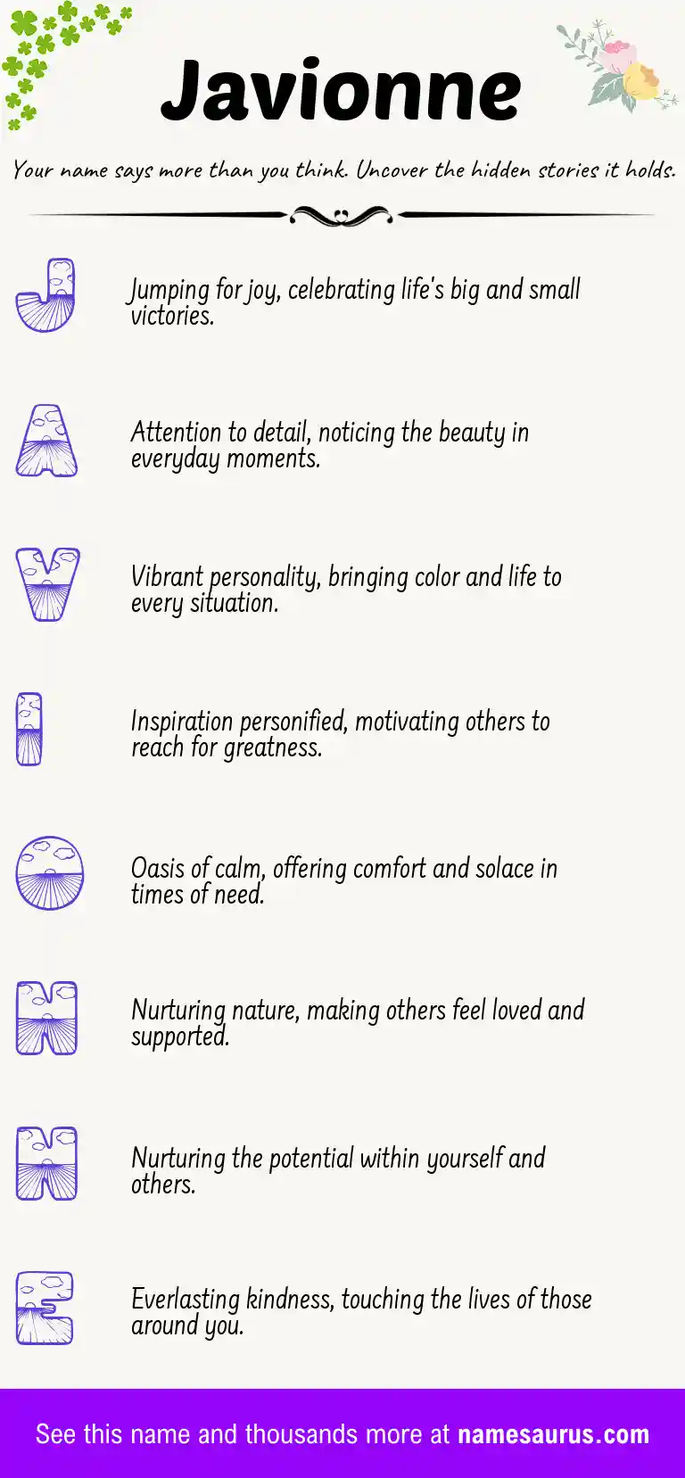 Acrostic poem about Javionne.