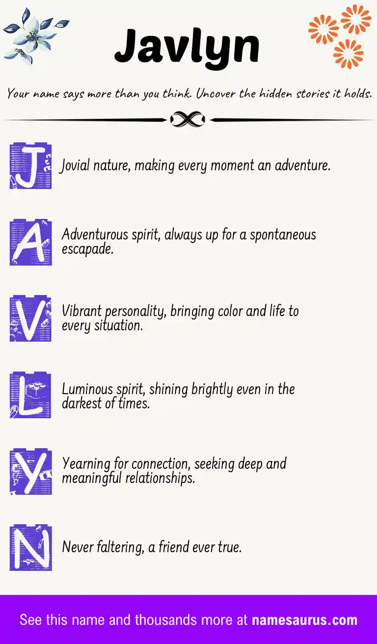 Acrostic poem about Javlyn.