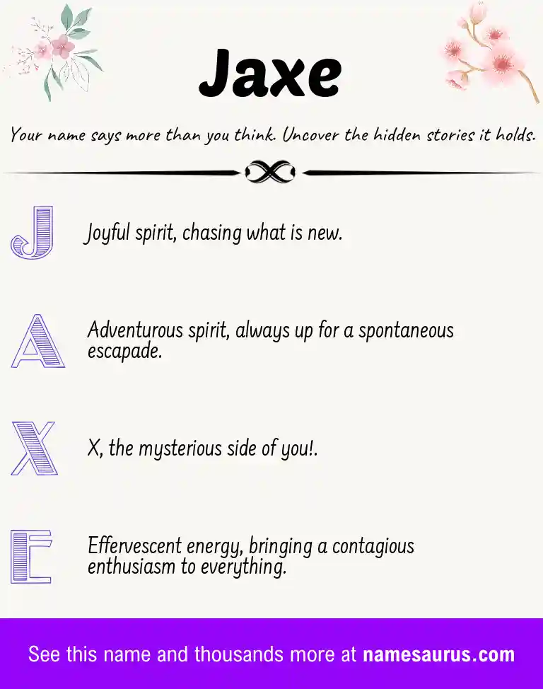 Acrostic poem about Jaxe.