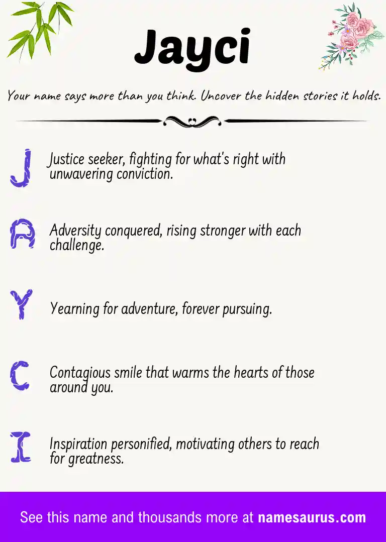Acrostic poem about Jayci.