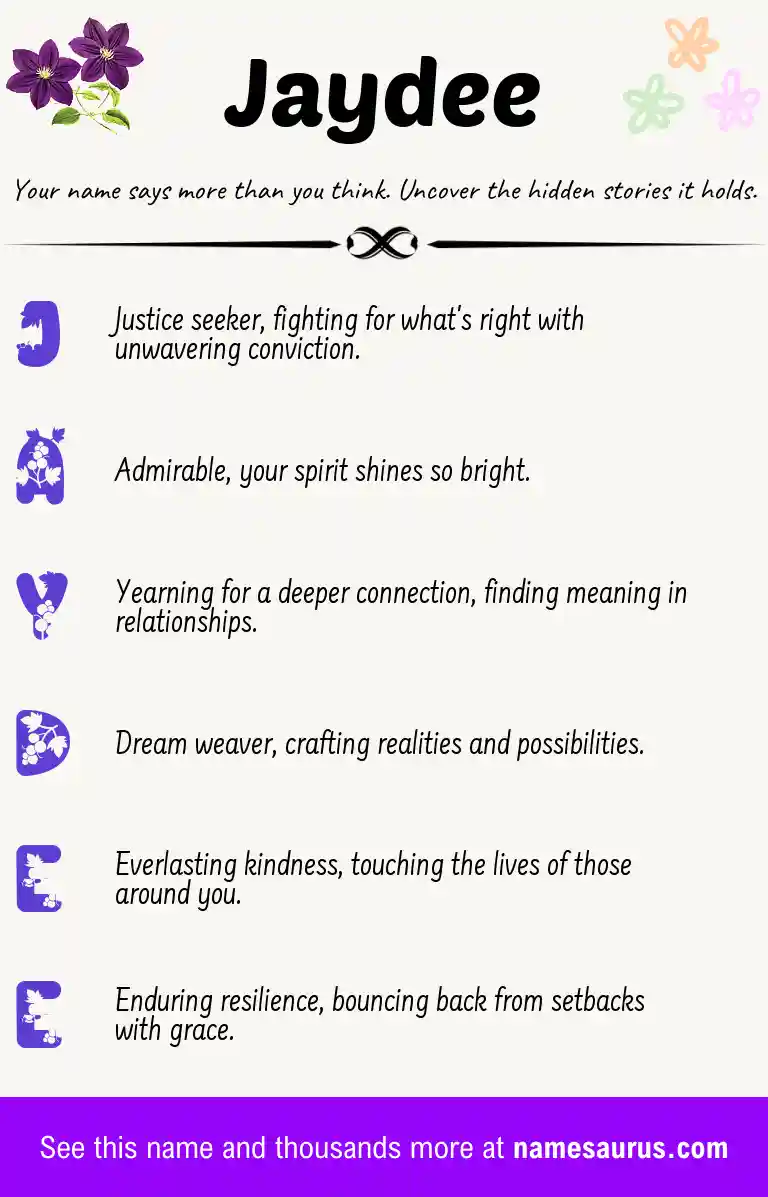 Acrostic poem about Jaydee.